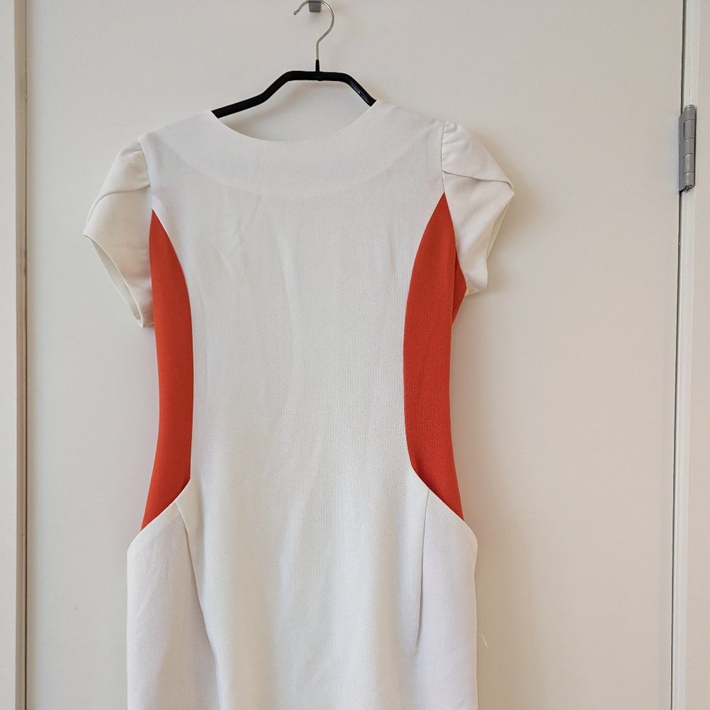 Orange & White Color Block Dress | Esley | Never Worn